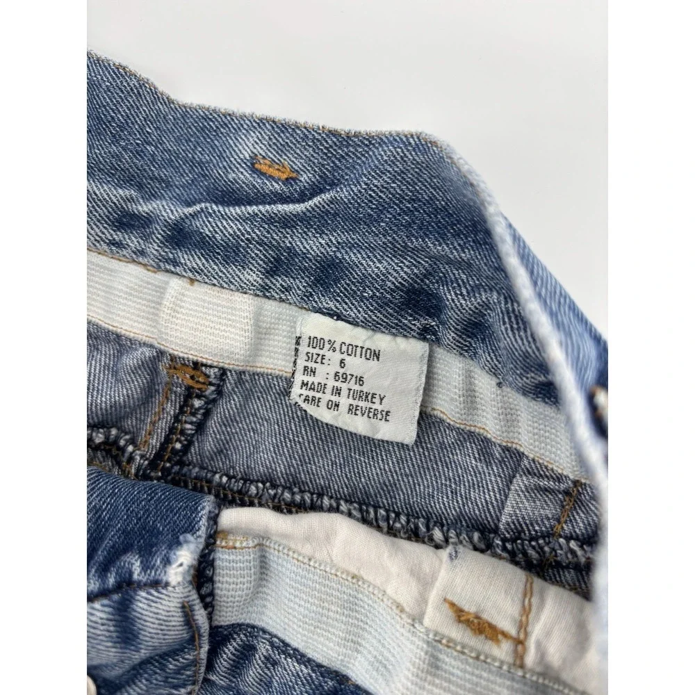 Vintage Jordache Stone Cuffed Baggy Denim Jean High Rise Shorts Sz 6 Y2K Momcore